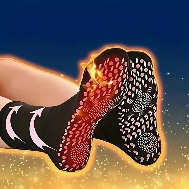 Unisex self-heating winter socks, 5 pairs for warmth in cold weather. Thermal foot warmer for skiing & outdoors.
