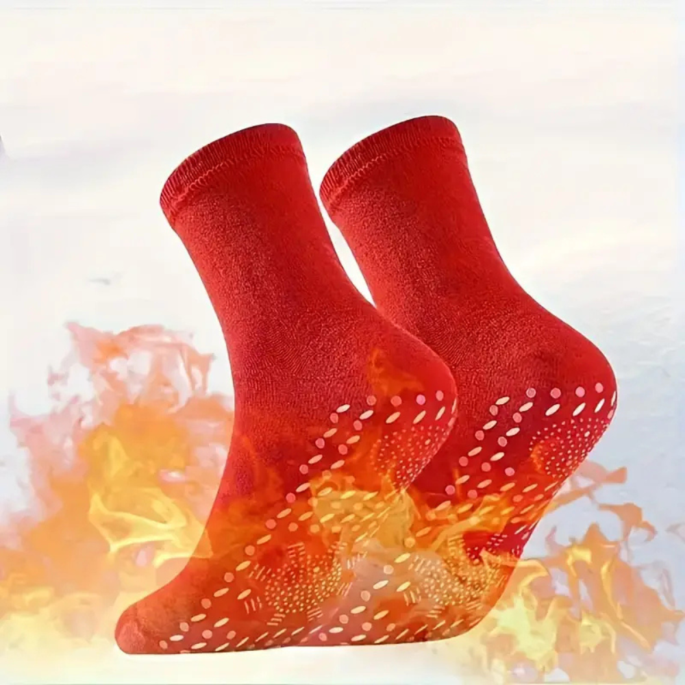 Comfortable unisex self-heating thermal socks. Perfect foot warmers for winter sports, skiing, and cold weather.