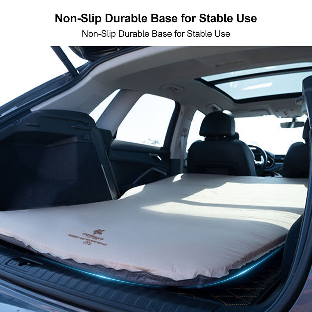 Compact SUV air mattress, self-inflating for quick setup, ideal portable outdoor car bed