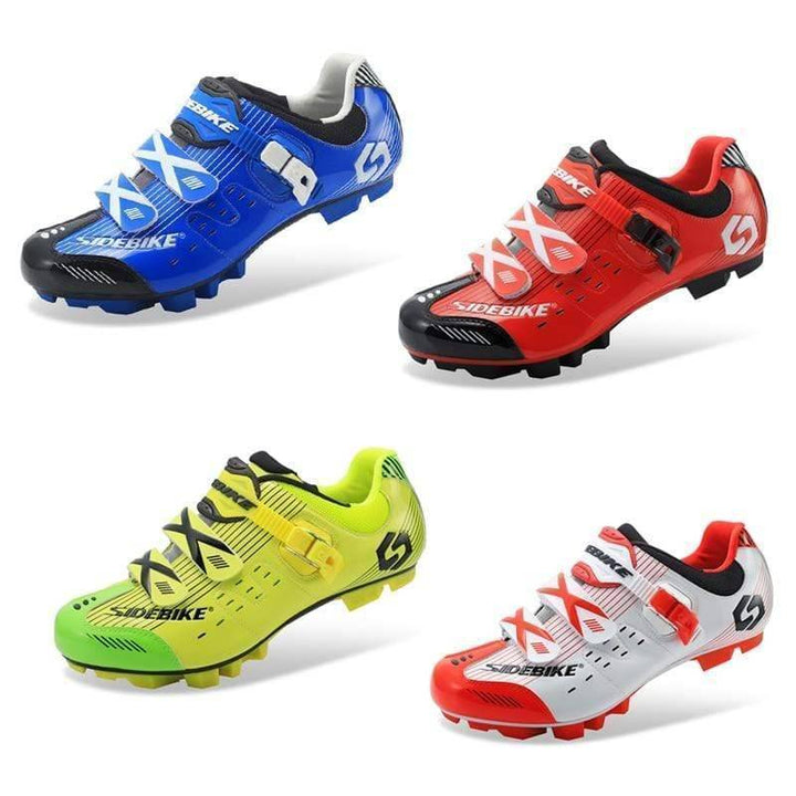 Unisex self-locking road cycling shoes, black with red accents, perfect for performance road biking.