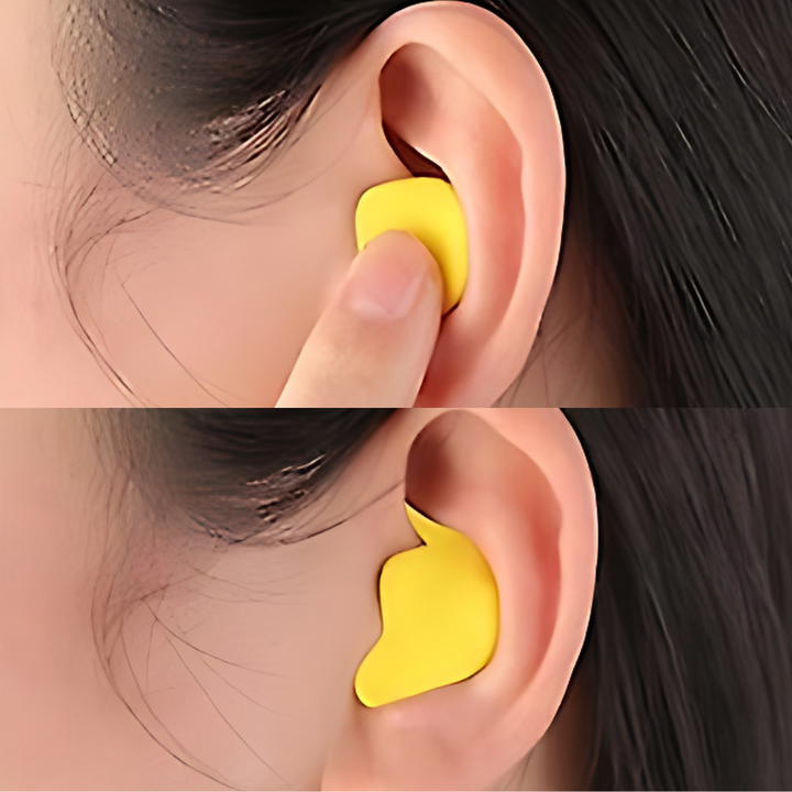 Comfortable earplugs for study or work, enhancing focus by blocking distractions. Hearing protection.