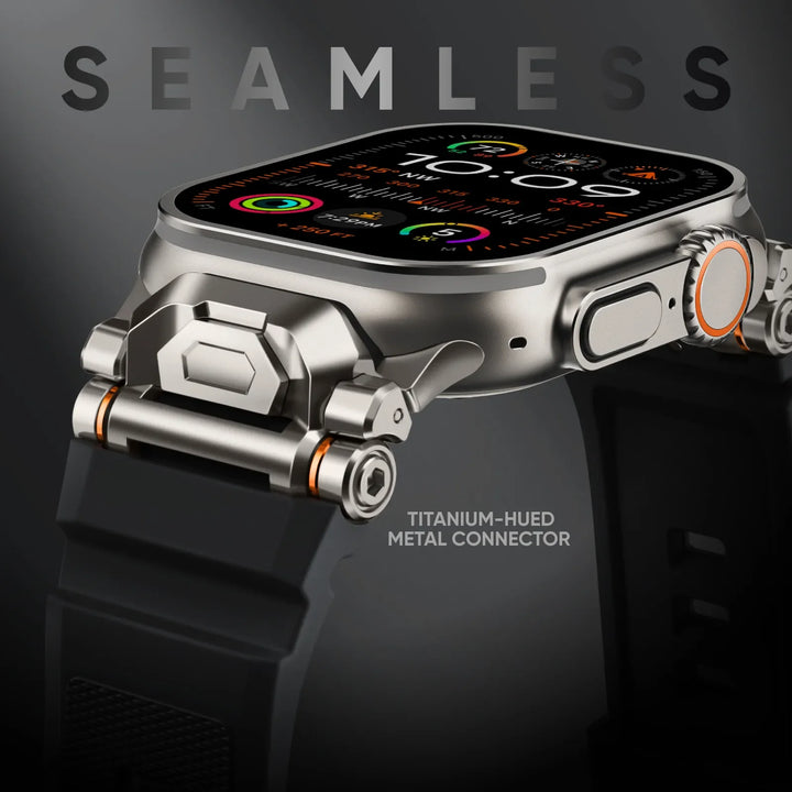 Quick-release silicone smartwatch band, unisex, featuring durable mecha lugs.