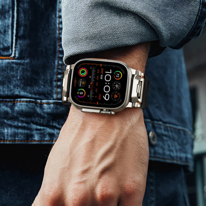 Modern unisex silicone watchband, durable mecha lugs, perfect for daily wear.