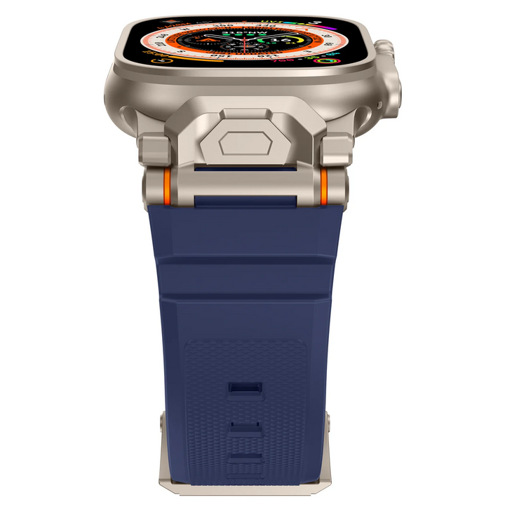Durable unisex silicone smartwatch band, comfortable fit, featuring mecha lugs.