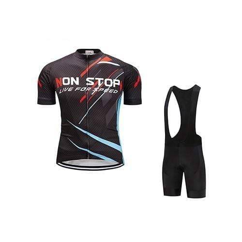 Road bike cycling jersey & padded shorts set, featuring a stylish skull graphic
