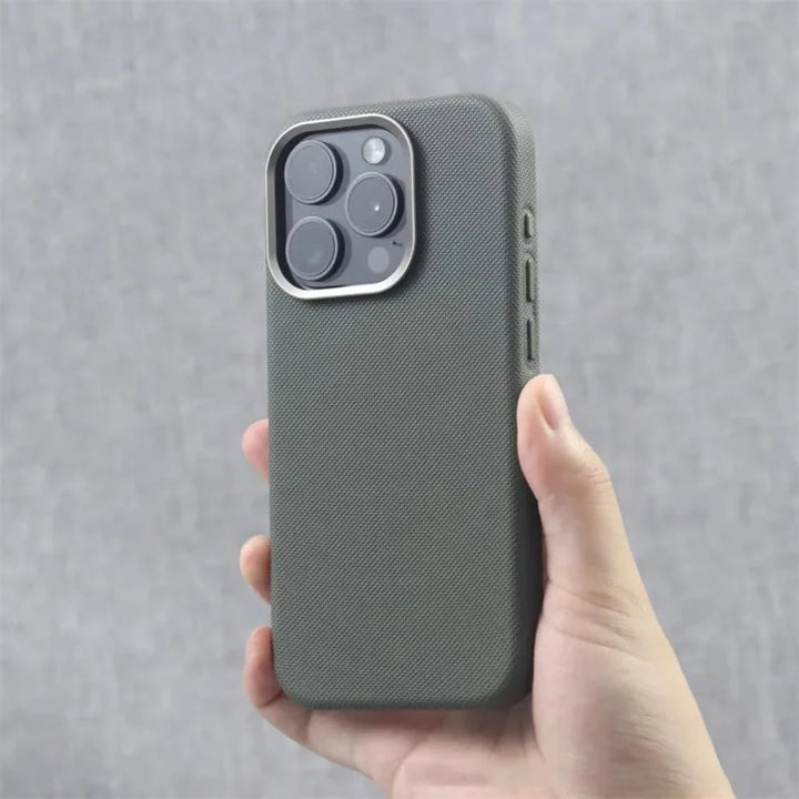 Magsafe compatible slim iPhone case with textured grip, providing stylish drop protection.
