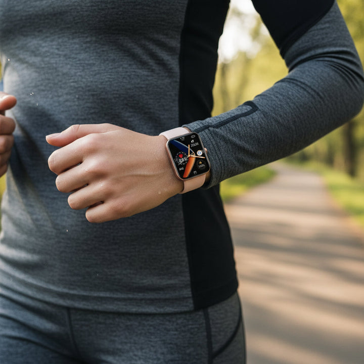 Digital unisex health monitor watch: heart rate, sleep, activity, & non-invasive glucose.
