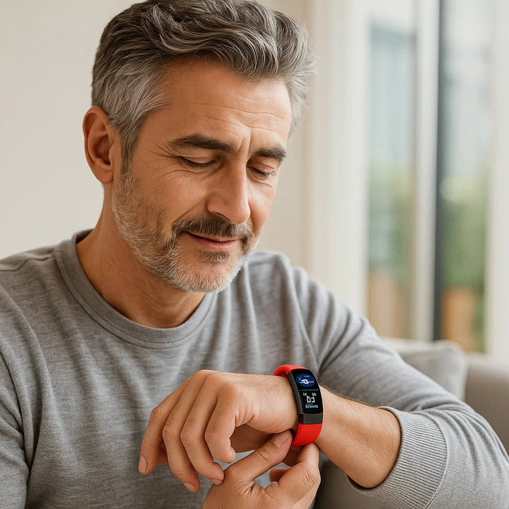 Black wearable tech wristband: smart health tracker, sleep monitor & activity tracker.