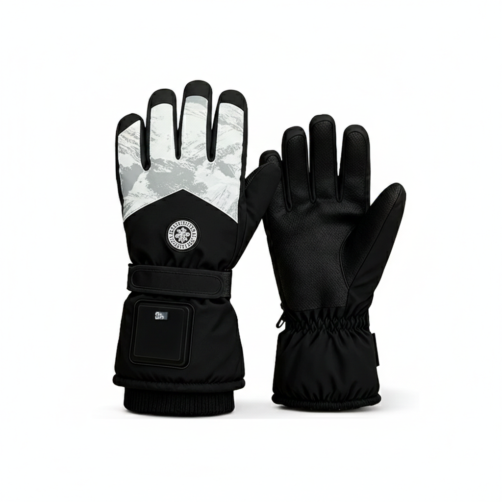 Unisex cold weather gear: heated gloves in a minimalist design, ready for any winter sport.