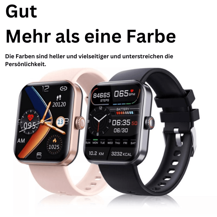 Unisex health monitoring smartwatch: track blood glucose painlessly, heart rate, steps, and sleep for wellness.