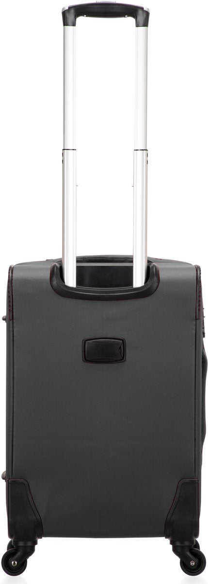 Compact, lightweight softshell carry-on luggage for easy travel, includes TSA lock.
