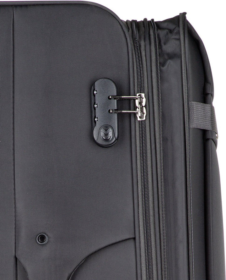 Versatile unisex softshell travel bag, perfect carry-on size with TSA lock & smooth wheels.