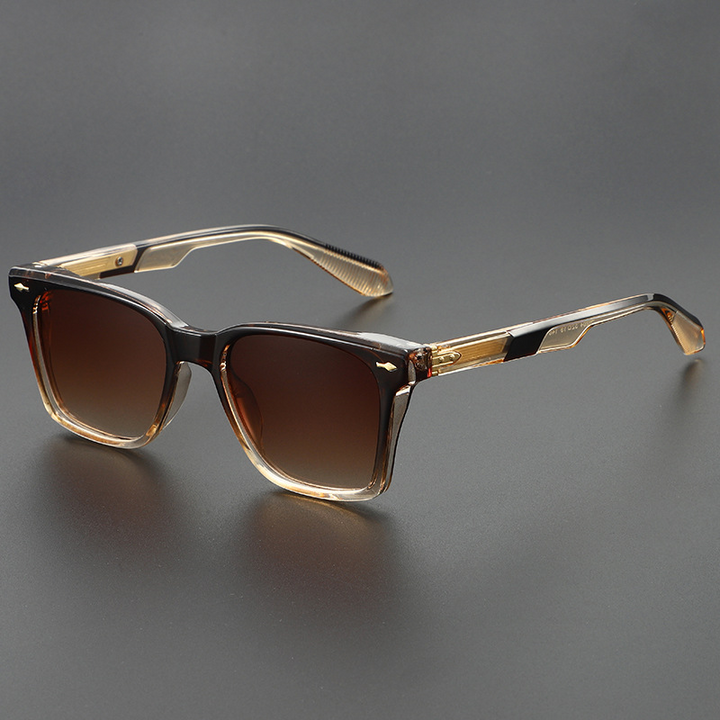 Sleek frosted square sunglasses; a unisex accessory offering glare reduction and UV protection.