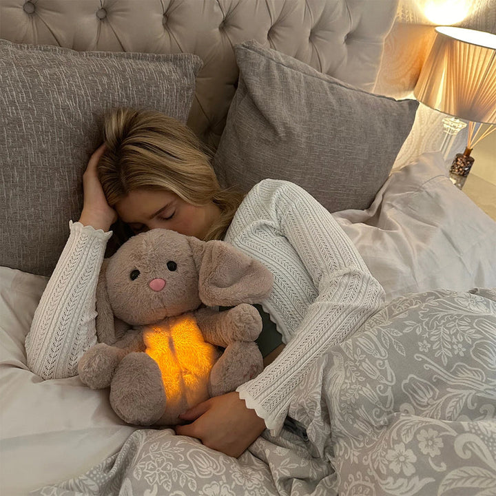 New soothing plush toy with integrated gentle light, perfect calming companion for all ages, great comfort.