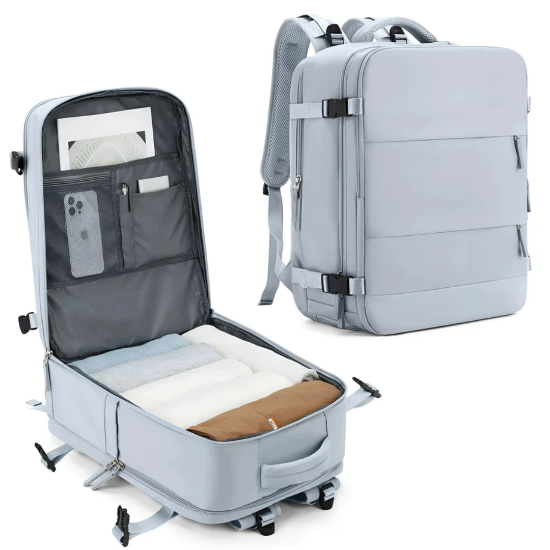 TravelMate carry-on suitcase in sleek design. Ideal for organized weekend trips & airport travel.