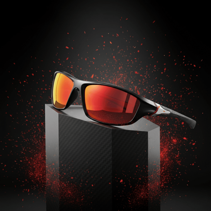 Unisex sports sunglasses, UV400 protection, anti-glare, lightweight for outdoor activities.