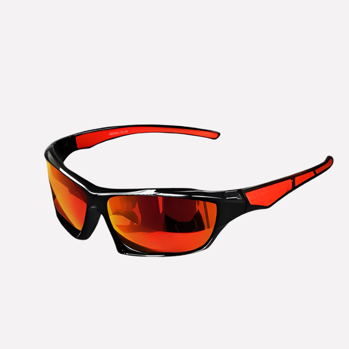 Unisex sports wrap sunglasses with polarized UV400 lenses for glare reduction & eye protection.