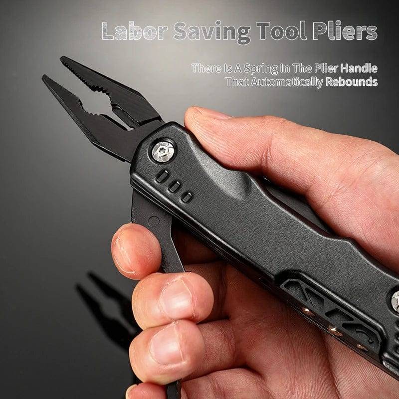 Multifunctional stainless steel pocket tool wrench, essential survival gear for hiking and camping.
