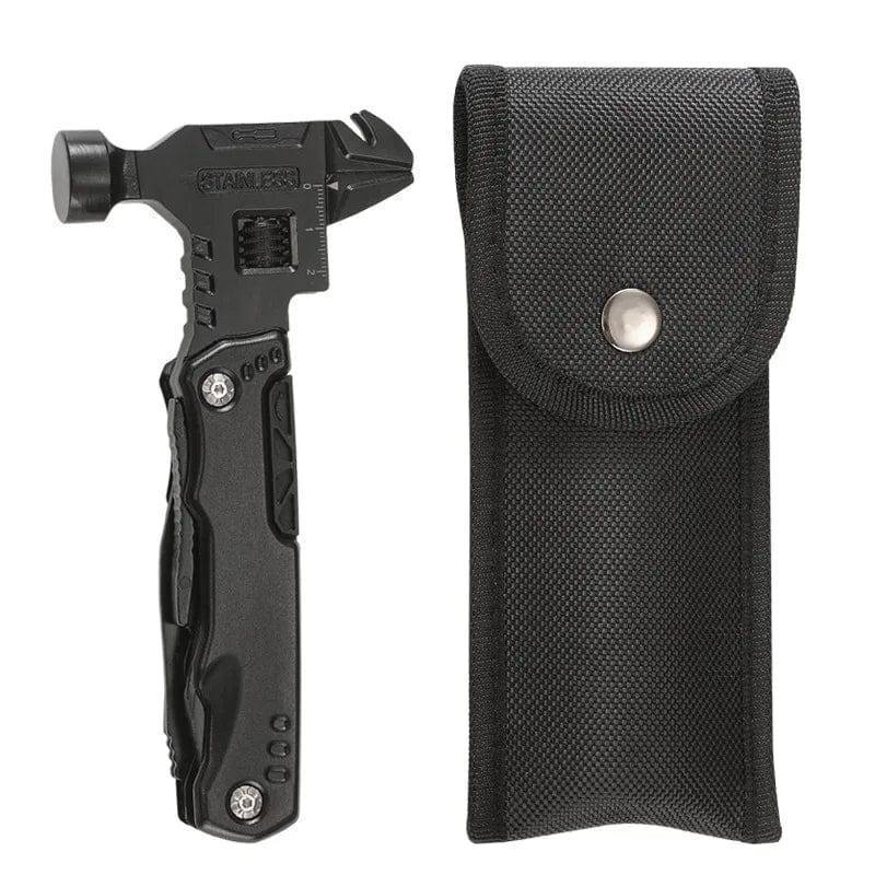 Stainless steel outdoor wrench tool, a robust and compact multi-tool for various outdoor activities.