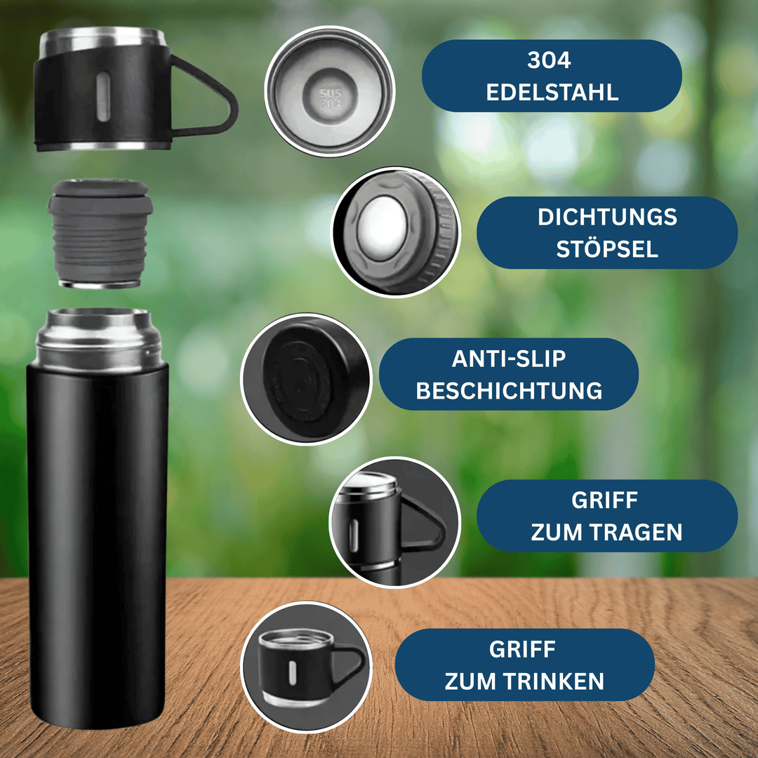 Unisex insulated bottle with secure screw-top lid, spill-proof design for hydration on the go, eco-conscious