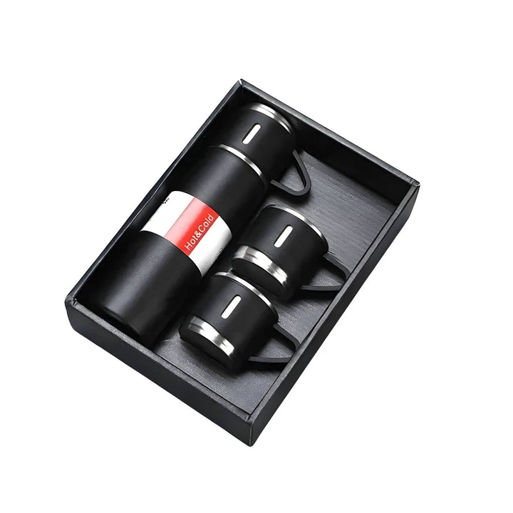 Unisex thermos bottle isolated on a white background, showcasing its minimalist design and premium stainless steel
