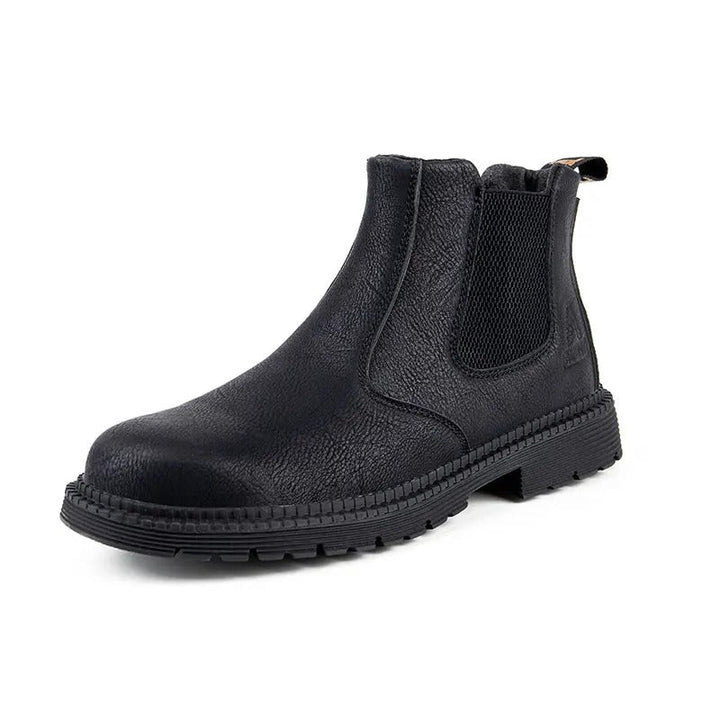 Heavy-duty unisex steel toe Chelsea work boots, designed for ultimate safety, durability, and comfort on site.