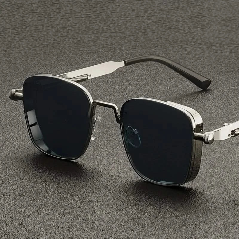 Silver Unisex Striker Shades. Edgy square frame eyewear, providing UV protection & bold style.