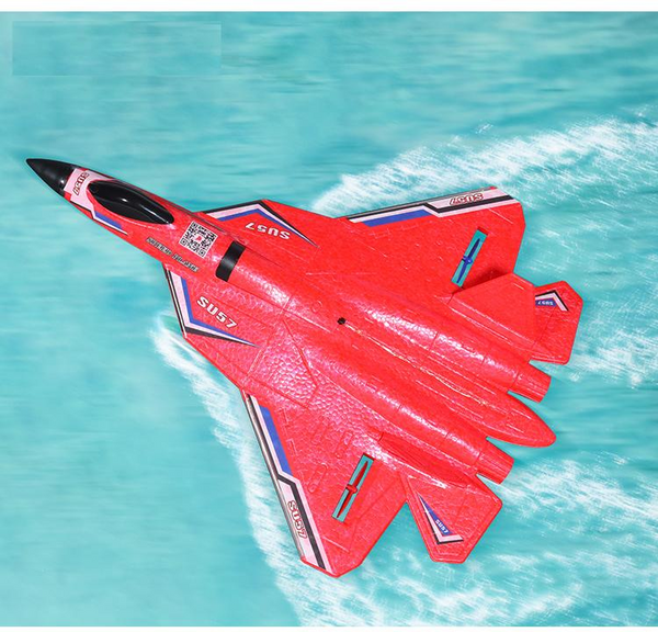 Unisex SU35 RC fighter jet plane with dazzling LED lights for exciting outdoor remote control flying fun.