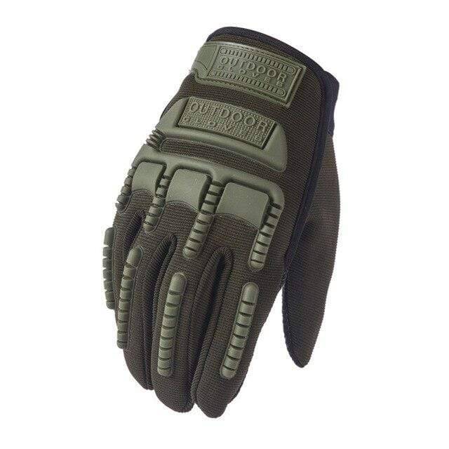 Detailed image of the finger area of military tactical gloves, designed for anti-skid grip and precision work