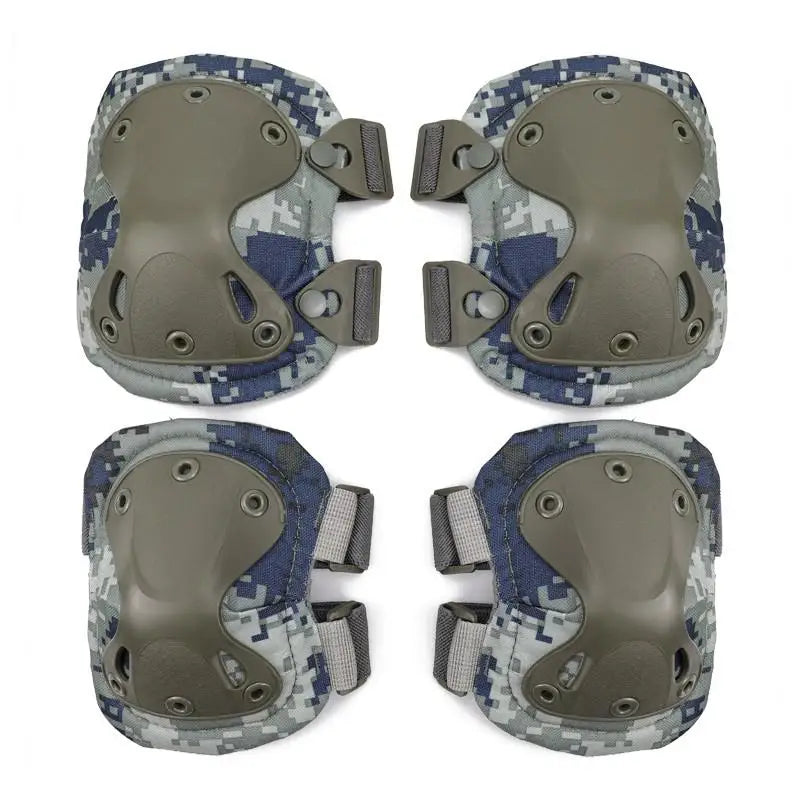 Durable tactical knee pads in military green, offering superior protection for outdoor enthusiasts