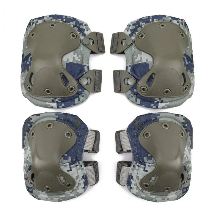 Durable tactical knee pads in military green, offering superior protection for outdoor enthusiasts