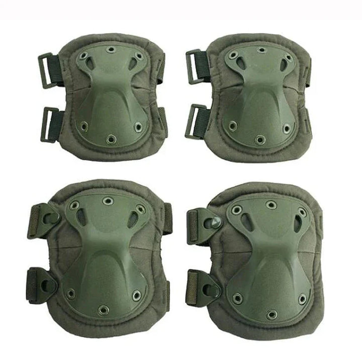 Unisex tactical knee and elbow pads in woodland camouflage, for ultimate outdoor sports safety