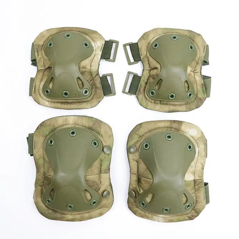Versatile tactical knee and elbow protective gear set, suitable for various outdoor challenges