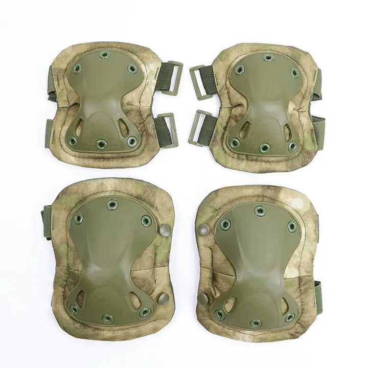 Versatile tactical knee and elbow protective gear set, suitable for various outdoor challenges