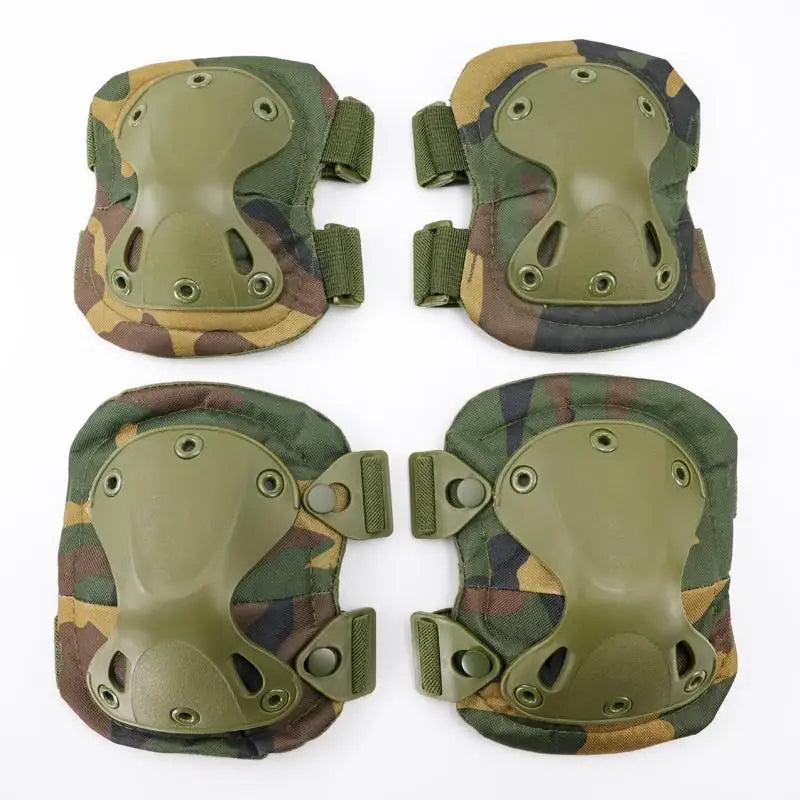 Unisex black tactical knee pads, offering reliable protection during airsoft and outdoor fun