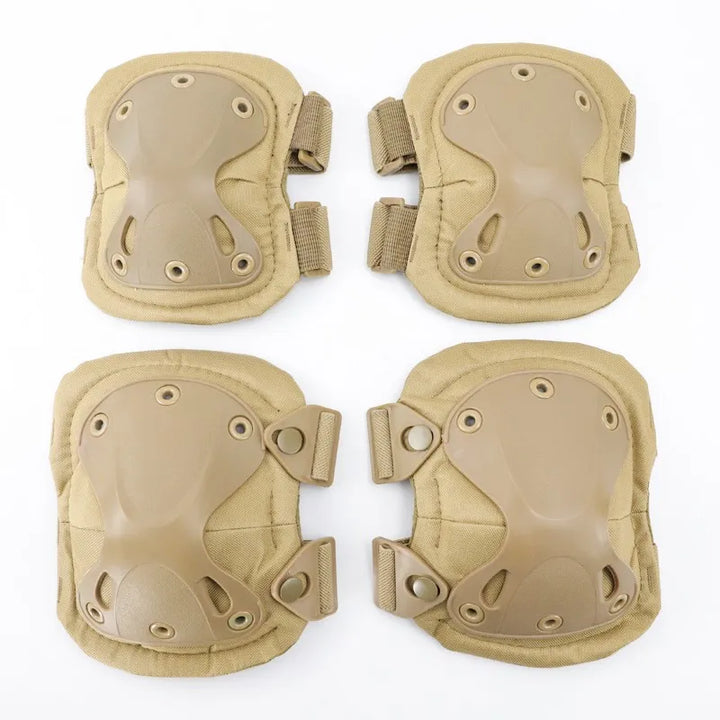 Outdoor sports elbow pads in black, essential tactical gear for skating and military training