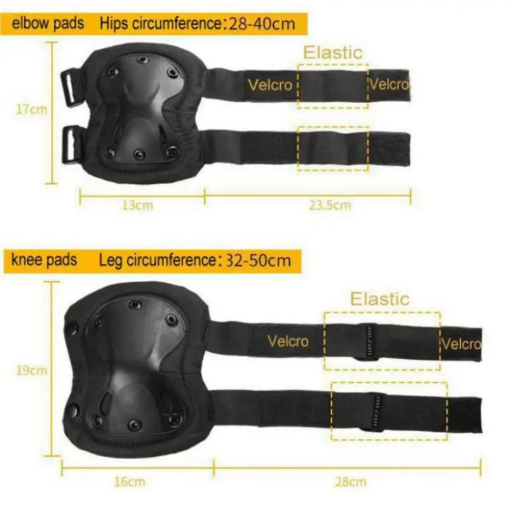 Close-up of tactical knee pad with adjustable straps, ideal for military and airsoft use