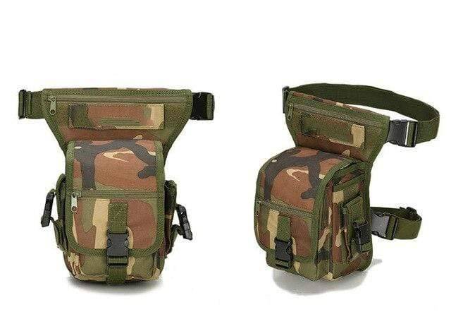 Practical outdoor drop leg bag, ideal for tactical and hiking situations, strong material.
