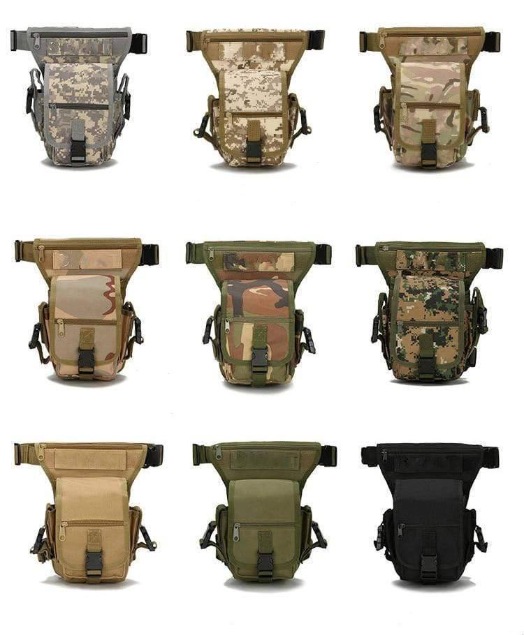 Unisex drop leg bag, a durable outdoor gear solution for hunters and hikers, black color.