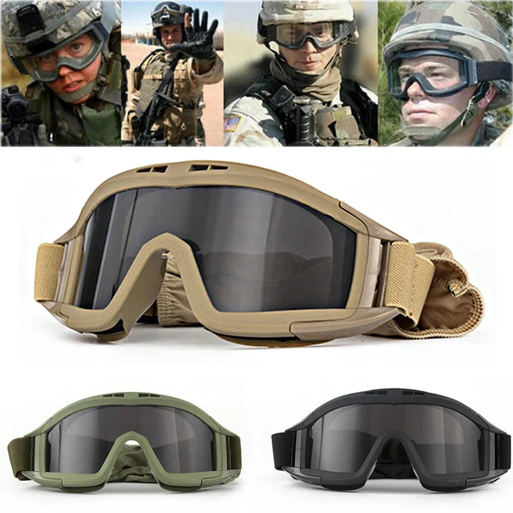 Tactical protective eyewear: unisex goggles featuring a smoke interchangeable anti-fog lens for hunting.