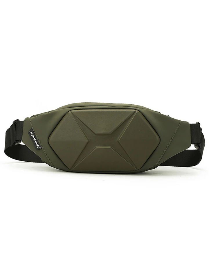 Unisex tactical hard shell crossbody bag, water-resistant sling for secure everyday carry.