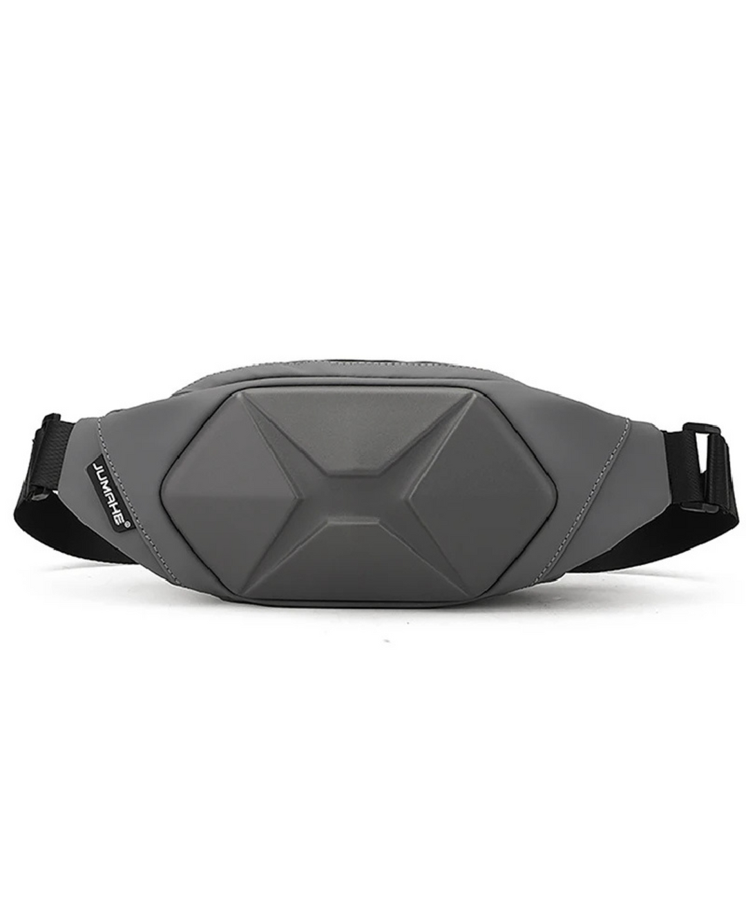 Black tactical hard shell crossbody bag with adjustable strap, ideal for travel & security.