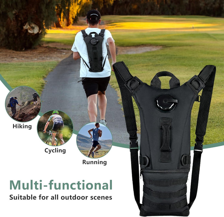 Durable tactical hydration pack, 3L bladder included, perfect for cycling and biking