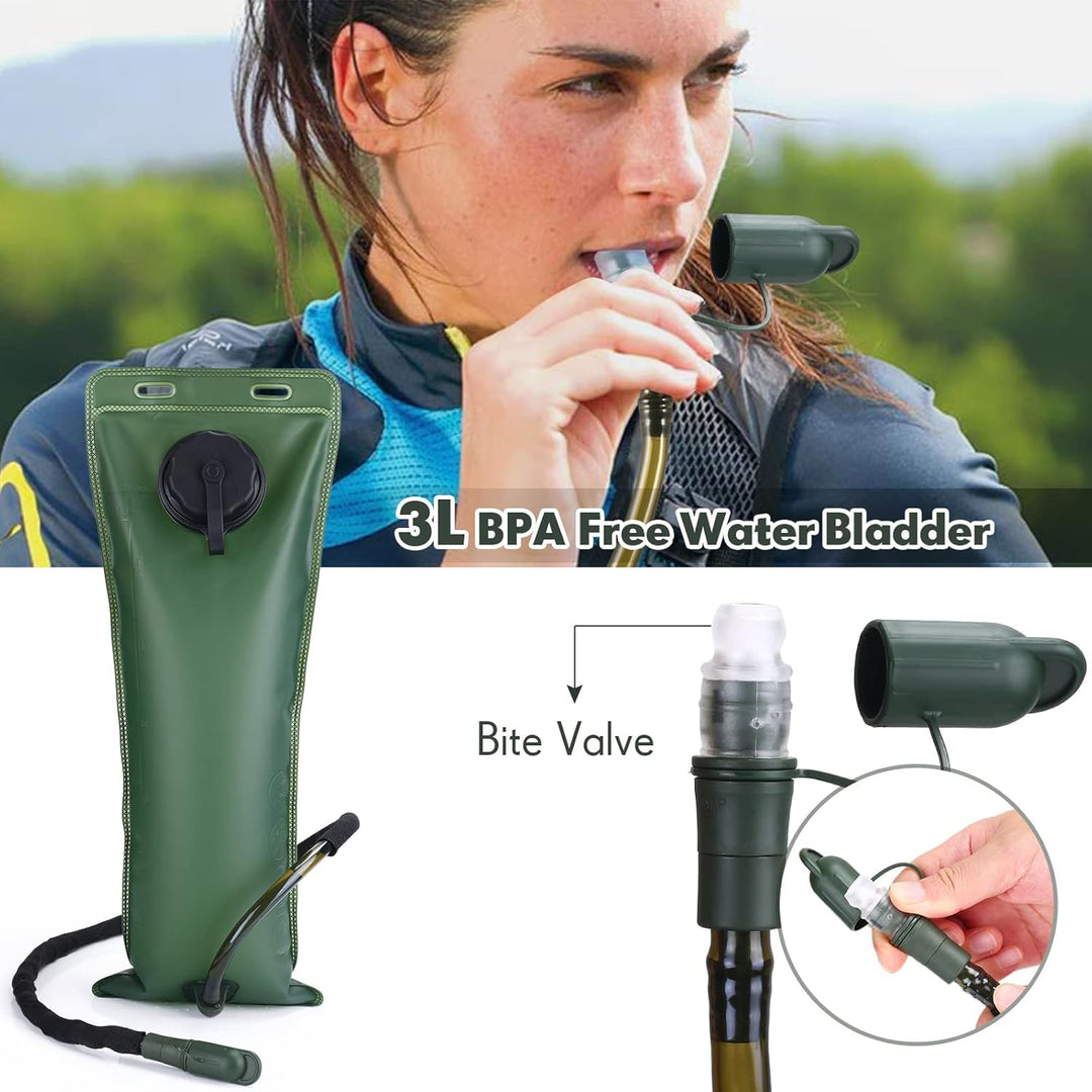 Outdoor hydration system: unisex tactical pack with spacious 3L water bladder