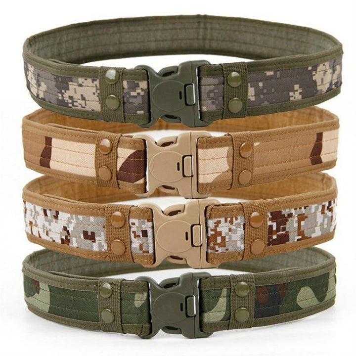Unisex tactical military nylon belt in black, durable for outdoor gear & hunting accessories