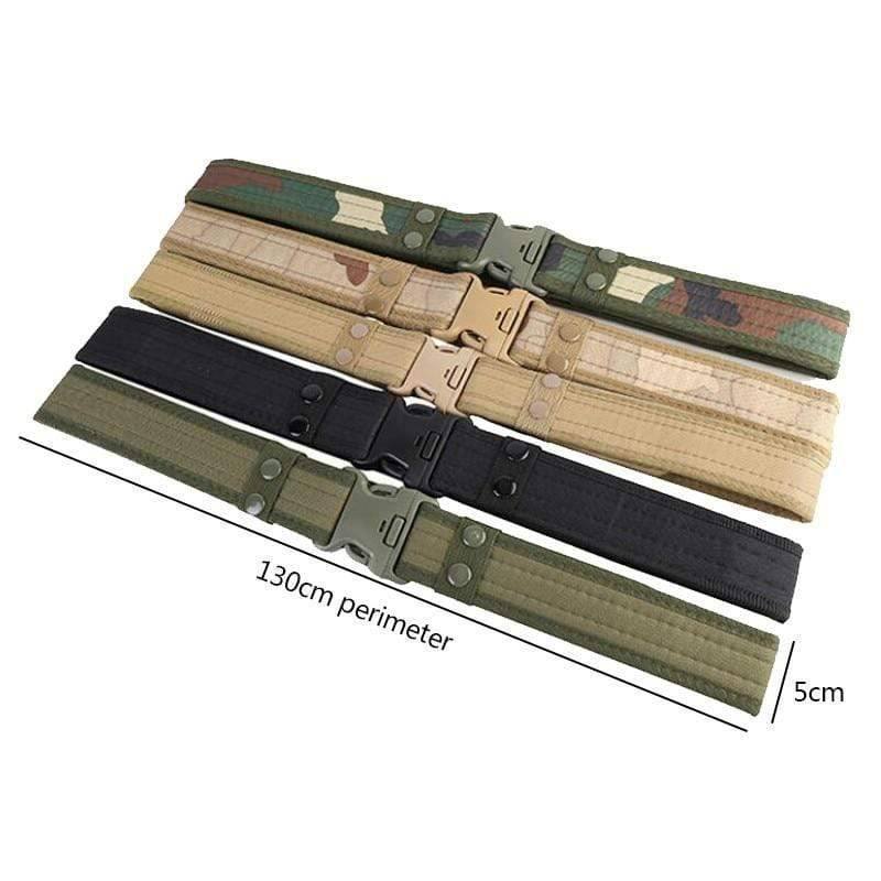 Khaki unisex tactical military nylon belt, essential for outdoor activities & army gear