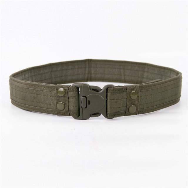 Green camouflage military nylon belt, strong & adjustable for tactical and everyday use