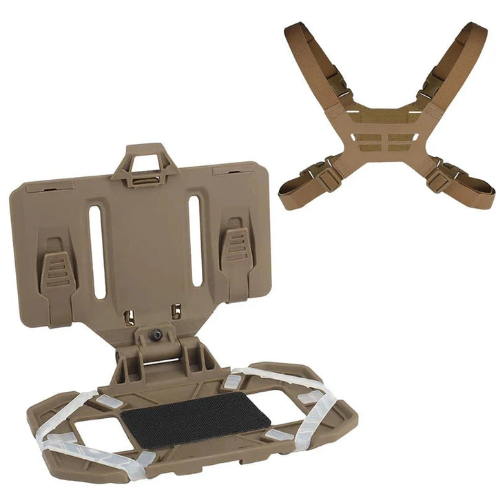 Unisex utility pouch style phone holder for tactical MOLLE chest systems