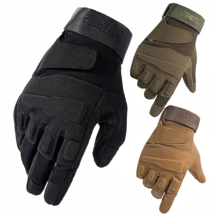 Unisex tactical outdoor gloves, black, rugged design for shooting & training