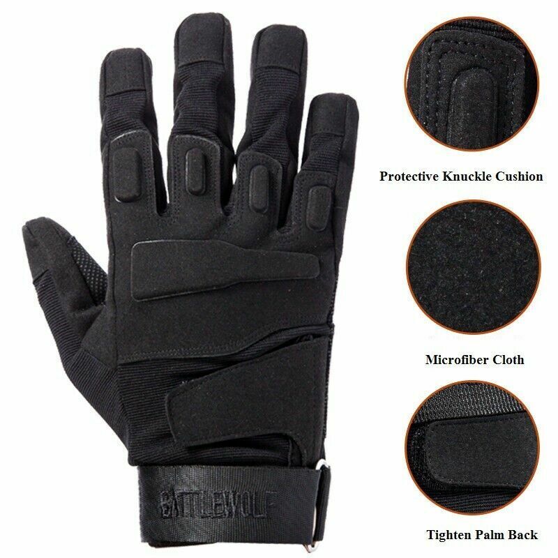 Unisex tactical gloves, olive green, reinforced knuckles for motorcycle riding